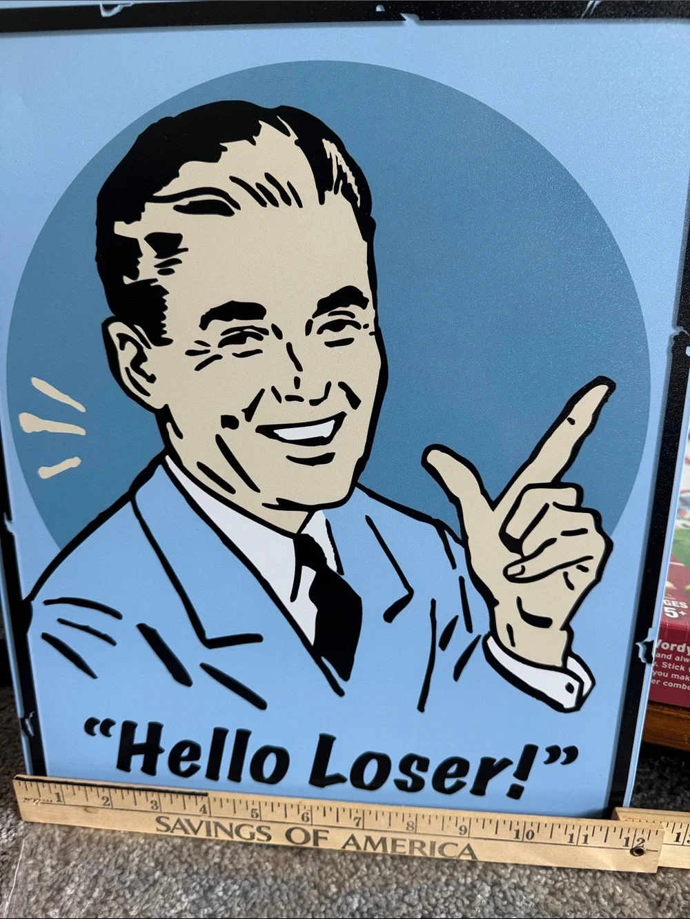 Retro 'Hello Loser!' Light Blue Wall Sign